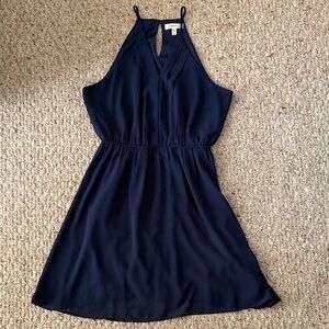 Monteau Navy Backless Halter Dress